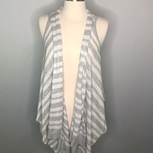 Banana Republic Gray Striped cardigan sweater